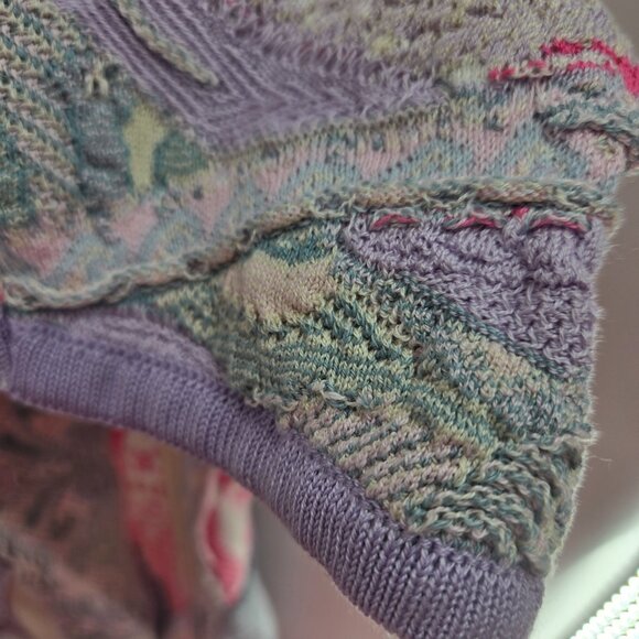 Limnos Pastel 100% Mercerised Cotton Open Australian Textured Sweater Large - Picture 13 of 15